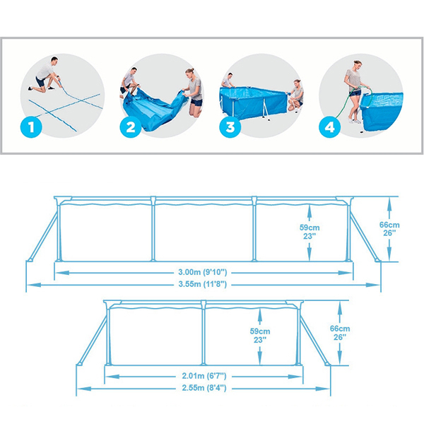 Bestway Πισίνα Steel Pro™ Ορθογώνια 300x201x66cm - 56411