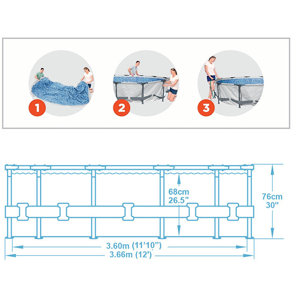 Bestway Πισίνα Steel Pro Max™ στρογγυλή 366x76cm - 56416