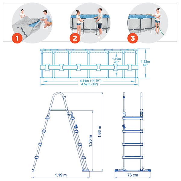 Bestway πισίνα Steel Pro Max™ στρογγυλή 457x122 cm - 56438