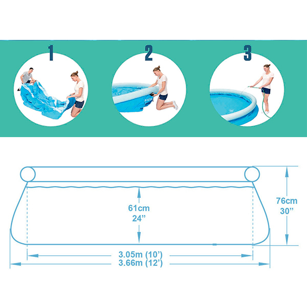 Bestway Πισίνα Fast Set™ στρογγυλή 366x76cm - 57274