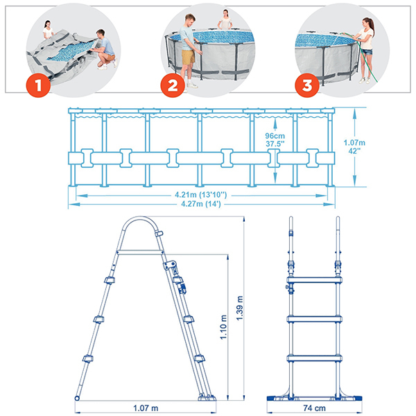 Bestway πισίνα Steel Pro Max™  στρογγυλή 427x107cm - 56950