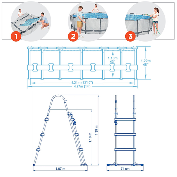 Bestway πισίνα Steel Pro Max™ στρογγυλή 427x122cm - 5612X